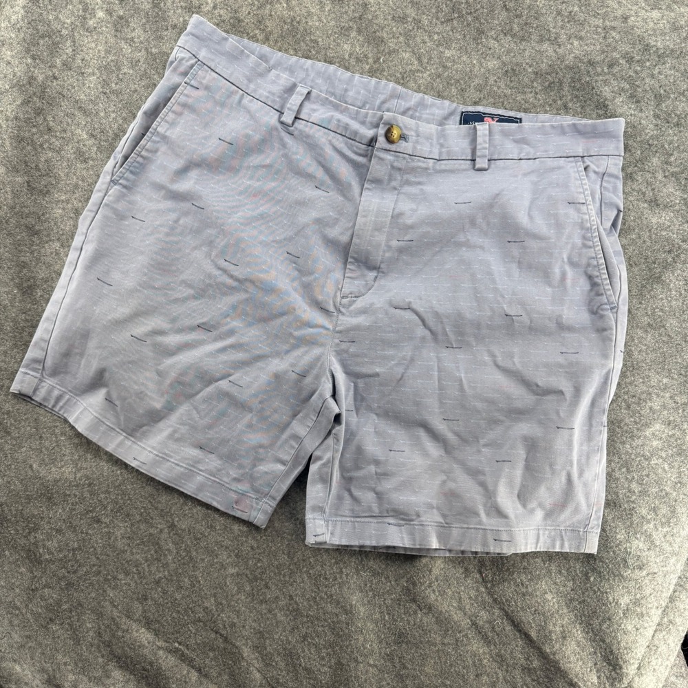 Vineyard Vines Breaker Shorts Mens 40 Blue Surfboard Print Chino Casual Summer